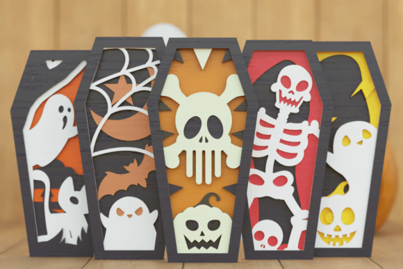 Halloween Coffin 3D SVG Layered Bundle