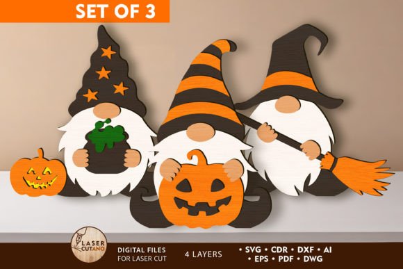 Halloween Decorative Gnomes Set
