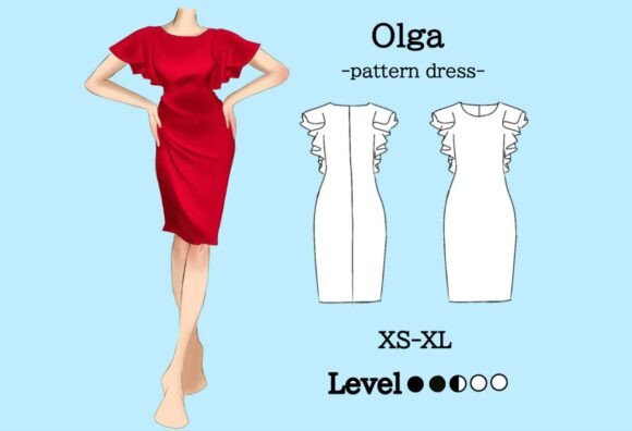 Olga Midi Dress Sizes DIY M and L