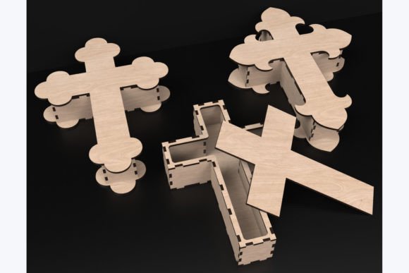 Precision-Crafted Cross Box SVG Files for Laser Cutting
