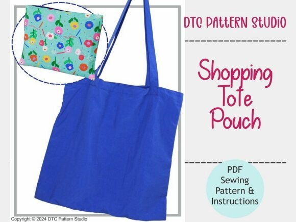 Shopping Tote Bag Pouch Sewing Pattern